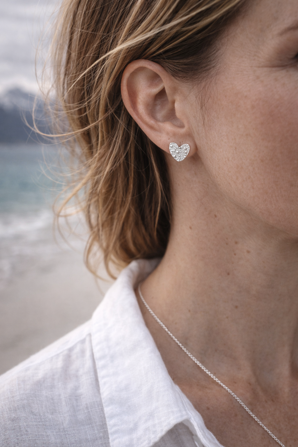 Lofoten Schmuck Silberohrringe "Seeigelherz"