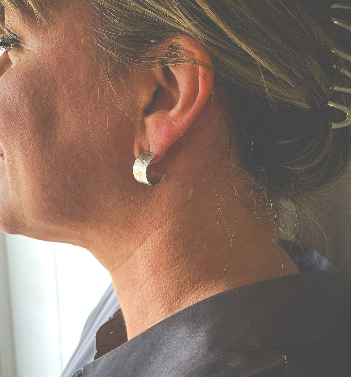 Lofoten Jewelry Silber Creole Ohrringe "SteinPreg"