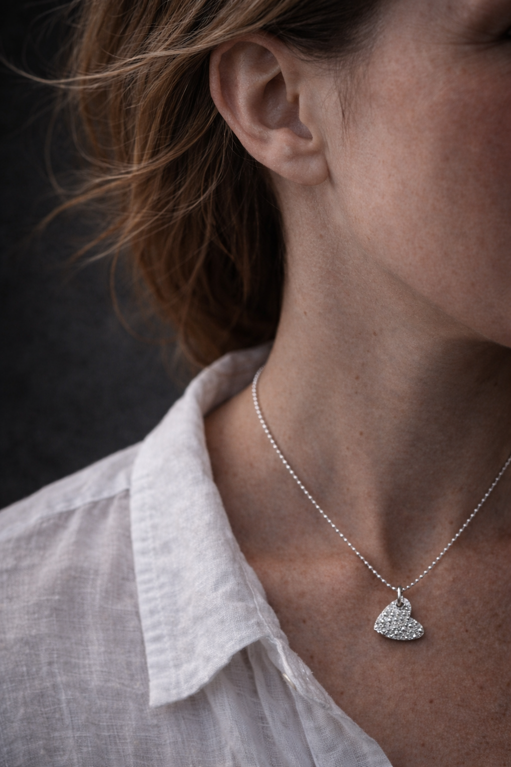 Lofoten Schmuck Silberkette "Seeigelherz"