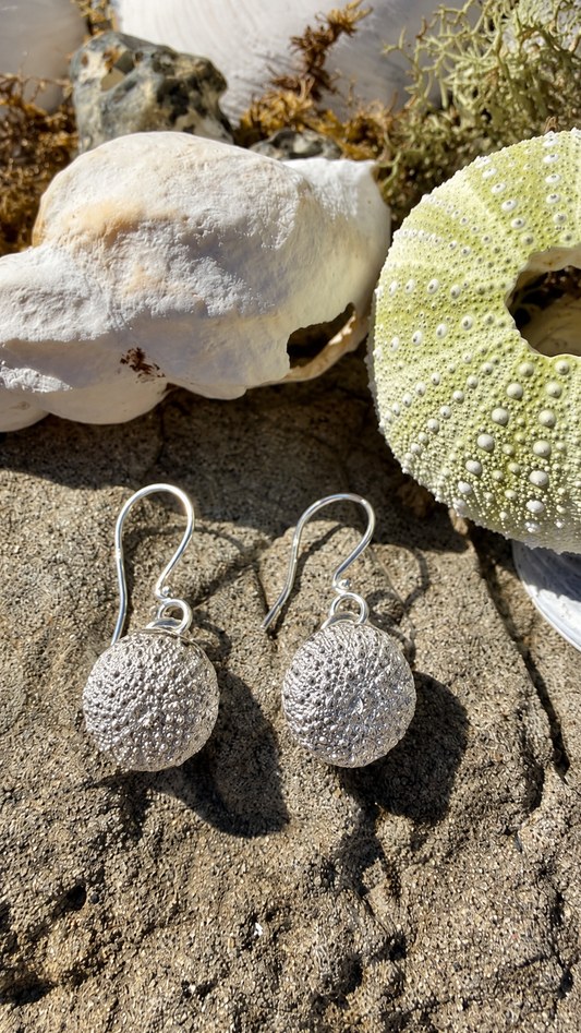 Små Kråkebolle ørepynt i sølv | Lofoten Jewelry